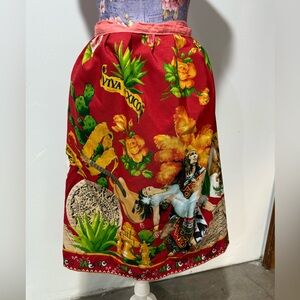 Mexican Vibrant Red Printed Skirt